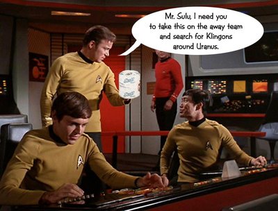 Mr Sulu, I need you to take this with the away team and search for Klingons around Uranus..jpg